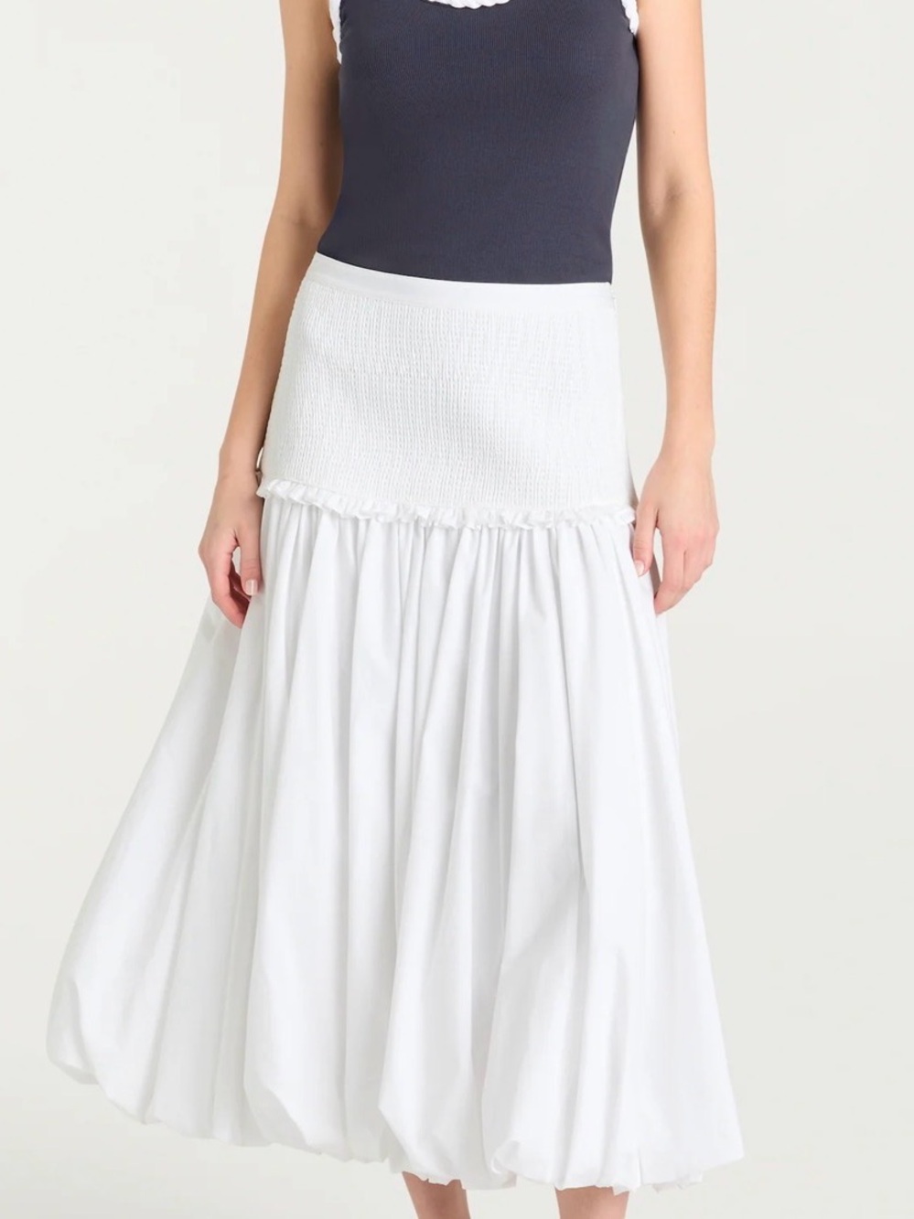 cinq a sept White Smocked Ellah Skirt